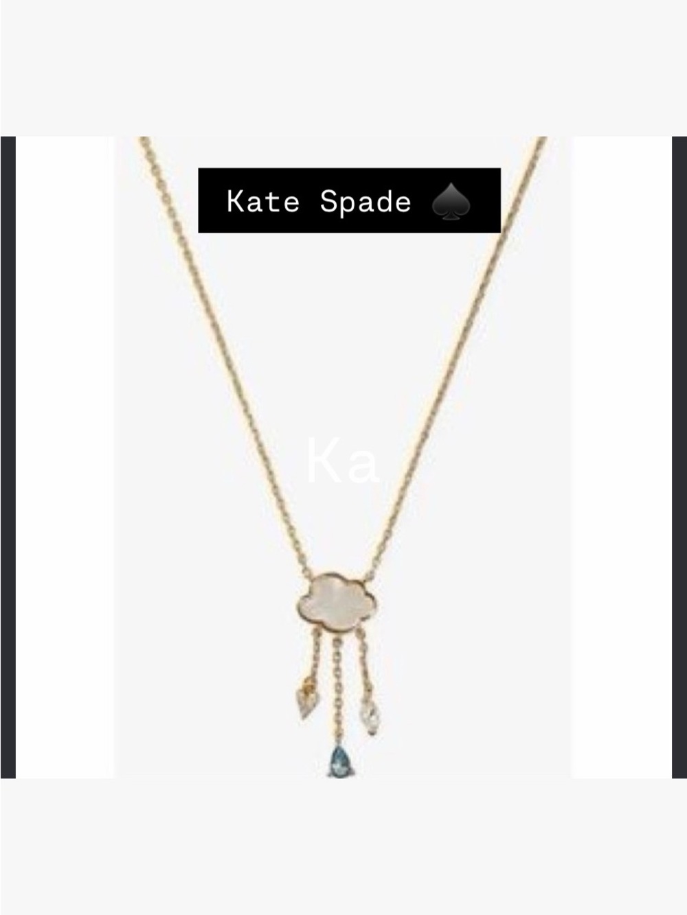 Kate Spade Wishes Cloud Mother of Pearl Pendant
Necklace NWT